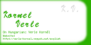 kornel verle business card